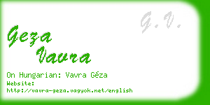 geza vavra business card